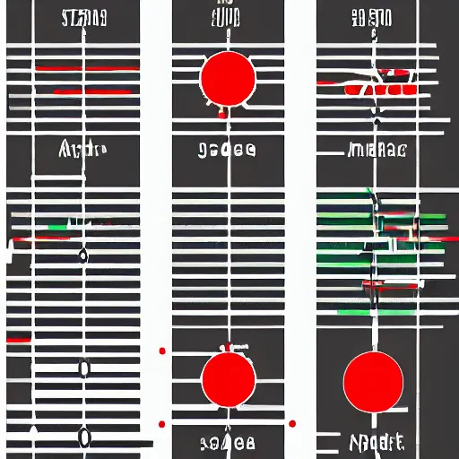 Prompt: isotype chart showing icons representing aerospace and profits over the past 50 years, mostly black and white with elements of kelly green, red, in the style of Otto Neurath