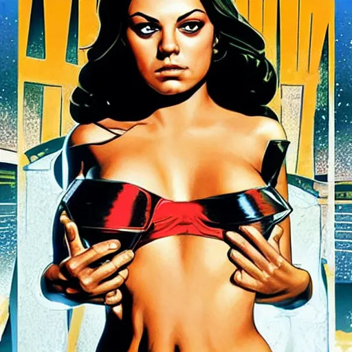 Prompt: mila kunis by artgem by brian bolland by alex ross by artgem by brian bolland by alex rossby artgem by brian bolland by alex ross by artgem by brian bolland by alex ross