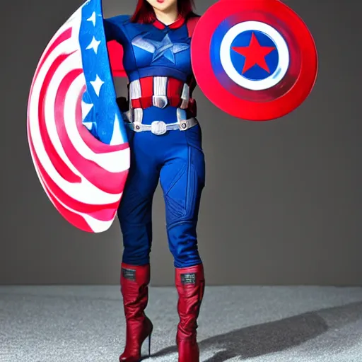 Image similar to hwasa as captain america