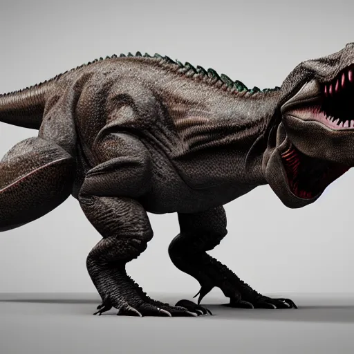 Prompt: a t-rex with alien mutation, octane render, 3D