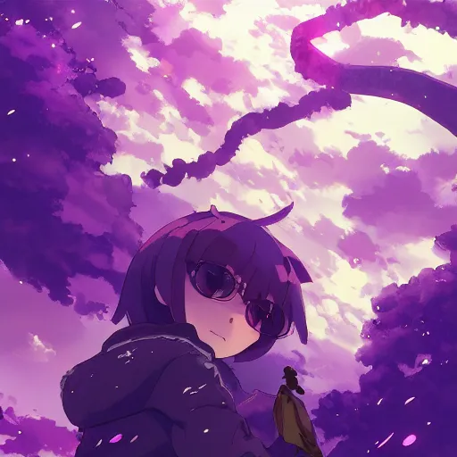 Image similar to a purple hamster, illustration concept art anime key visual trending pixiv fanbox by wlop and greg rutkowski and makoto shinkai and studio ghibli and kyoto animation symmetrical facial features