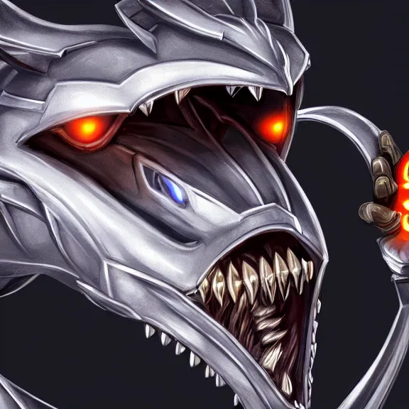 Image similar to close up mawshot of a cute elegant beautiful stunning anthropomorphic female robot dragon, with sleek silver metal armor, glowing OLED visor, facing the camera, the open maw being highly detailed and soft, with a gullet at the end, you looking into the maw, food pov, micro pov, vore, digital art, pov furry art, anthro art, furry, warframe art, high quality, 3D realistic, dragon mawshot, maw art, macro art, micro art, dragon art, Furaffinity, Deviantart, Eka's Portal, G6