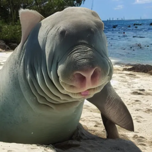 prompthunt: a photo of a blobfish jumping from the water like a marlin