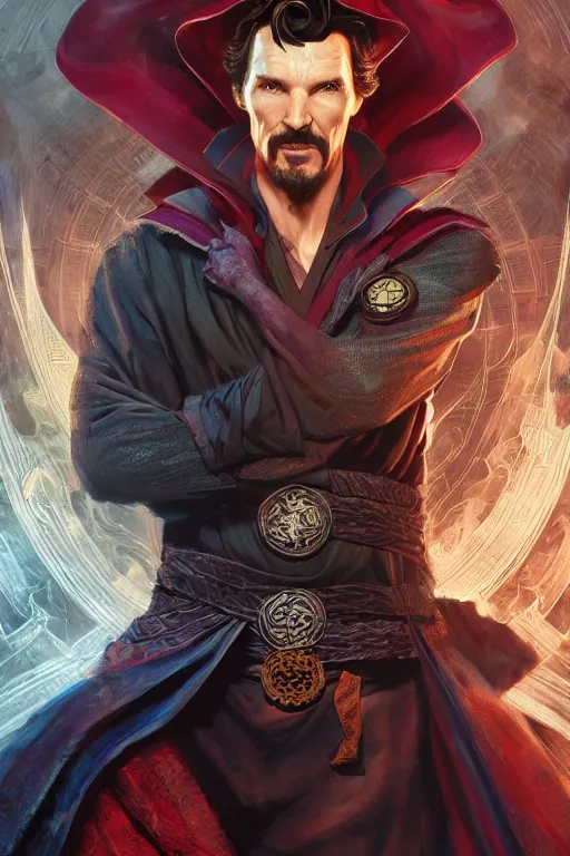 Prompt: Portrait of Doctor Strange with face of Todd Howard, highly detailed, marvel comics, dark, intricate, highly detailed, smooth, artstation, digital illustration by Ruan Jia and Mandy Jurgens and Artgerm and Wayne Barlowe and Greg Rutkowski and Zdislav Beksinski