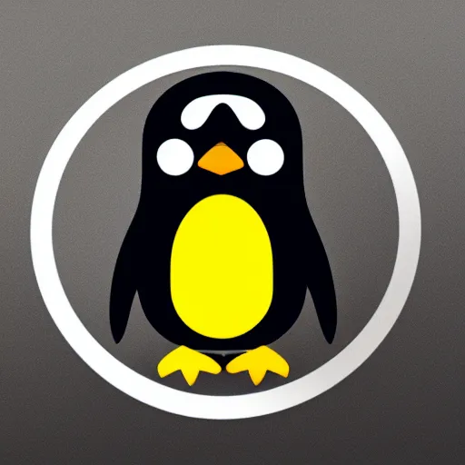 Image similar to a penguin logo, minimalistic