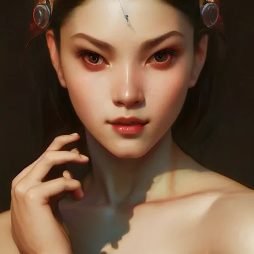 Image similar to a portrait of ghandicinematic lighting, photorealistic, octane render, 8 k, depth of field, 3 d, art by artgerm and greg rutkowski and alphonse mucha and uang guangjian and gil elvgren and sachin ten