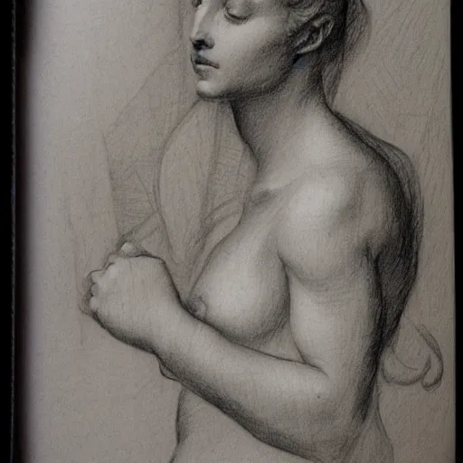 Image similar to of a beautiful girl sketched in pencil by michelangelo lots of little sketches a study of the female form ultra detail maximillist