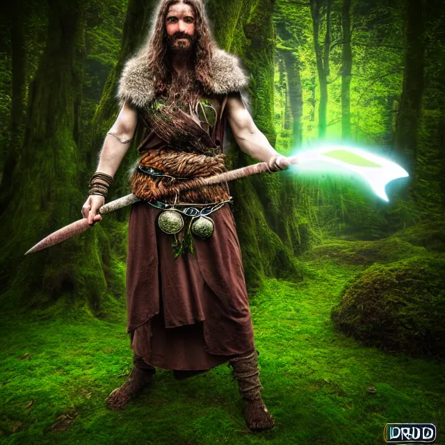 Prompt: photo of a druid warrior with earth powers, highly detailed, 4 k, hdr, smooth, sharp focus, high resolution, award - winning photo