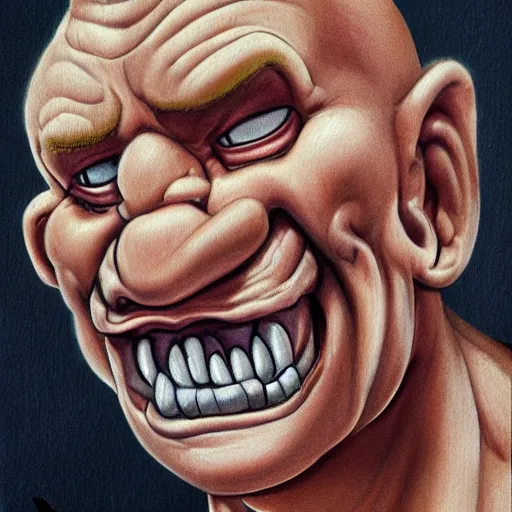 Prompt: realistic portrait of popeye