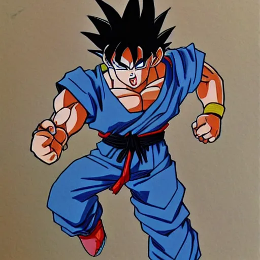 Um desenho de um goku de dragon ball generative ai