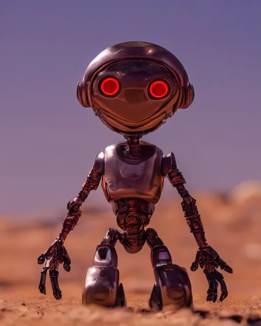 Prompt: high quality presentation photo of cute alien robots on mars, photography 4k, full body, f1.8 anamorphic, bokeh, 4k, Canon, Nikon