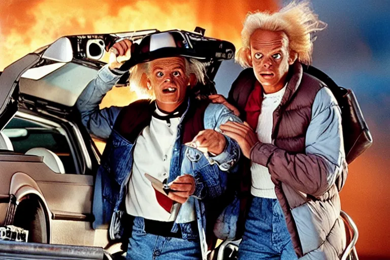 Image similar to movie still ( back to the future ), doc brown