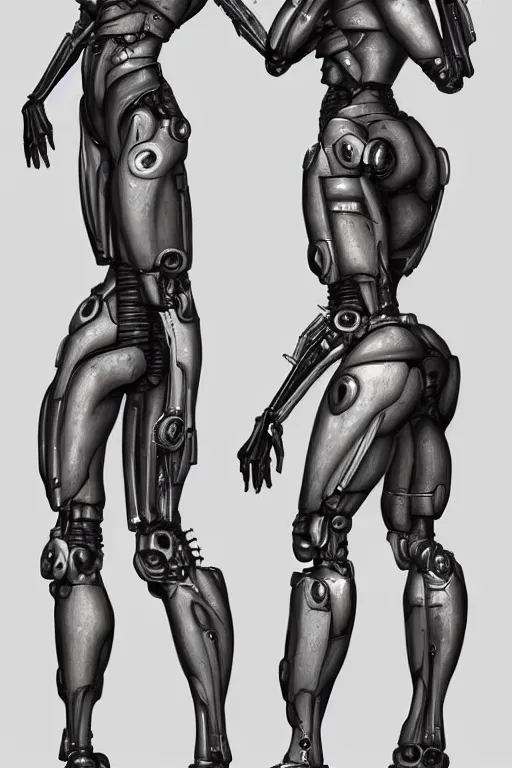 Image similar to cyclops!! cyborg female with gunmetal grey skin, medical anatomy, cyberpunk face, highly detailed, japanese, mecha asthetic, mechanical implants, three - perspective / three - view reference sheet ( front / back / side ), in the style of dan ouellette, dren from splice, hr giger, sil from species, artstation, unreal engine