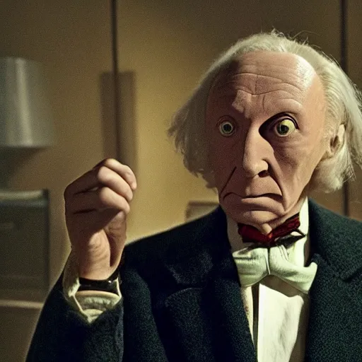 Prompt: william hartnell in a modern doctor who scene