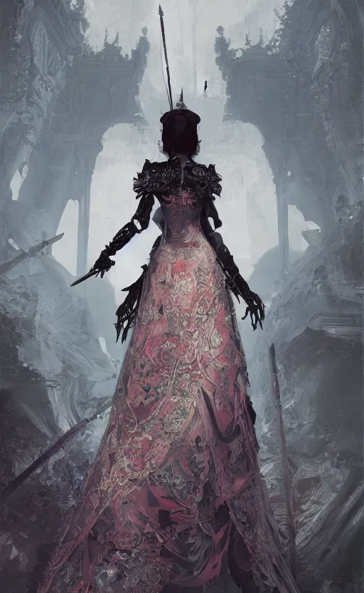 Image similar to imperial princess knight ( ( ( gothic ) ) ) girl. intricate, centered, amazing composition, by ruan jia, marc simonetti, by robert hubert, by zhang kechun, illustration