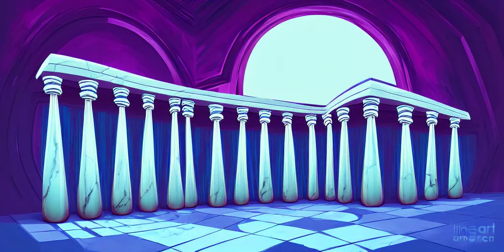 Image similar to curled perspective digital art of curly clouds casino door with marble columns by anton fadeev from nightmare before christmas