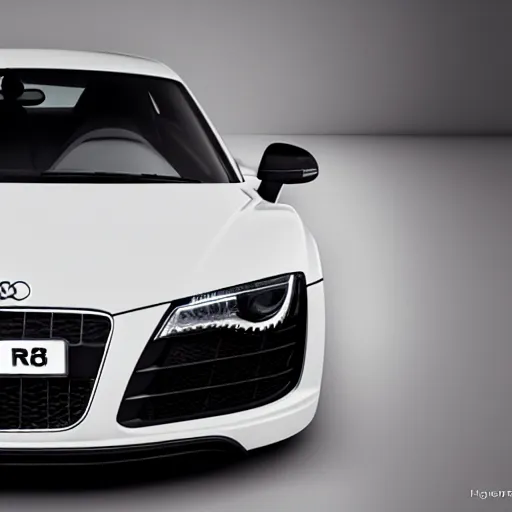 Prompt: photo of a audi r8, hyperrealistic render, advertising photography, studio lighting, 8k,