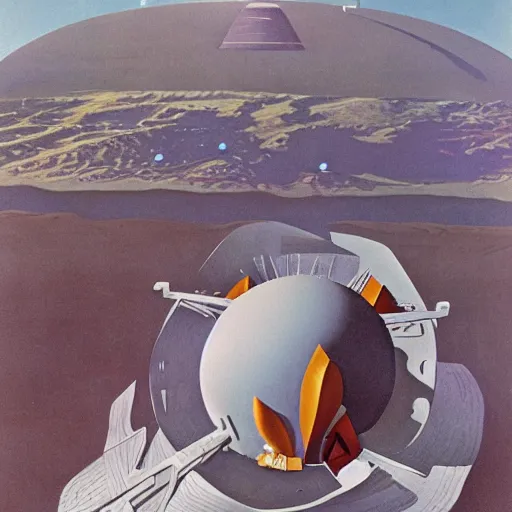 Prompt: a giant hard taco by chesley bonestell