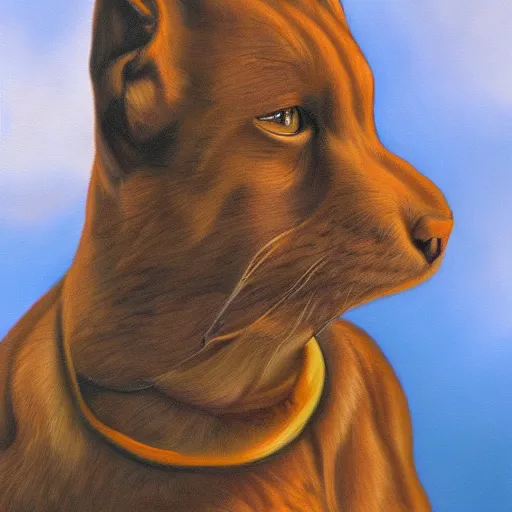 Prompt: catdog, hyperrealist oil painting