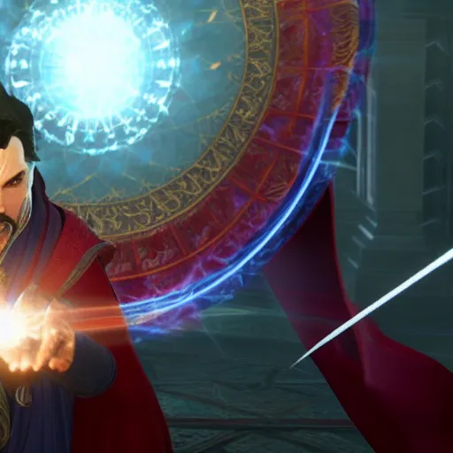 Image similar to Film still of Doctor Strange, from Soulcalibur VI (2018 video game)