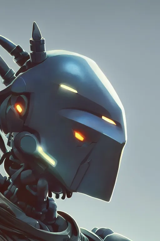 Image similar to epic robot ninja mask helmet stylized as fornite style game design fanart by concept artist gervasio canda, behance hd by jesper ejsing, by rhads, makoto shinkai and lois van baarle, ilya kuvshinov, rossdraws radiating a glowing aura global illumination ray tracing hdr render in unreal engine 5