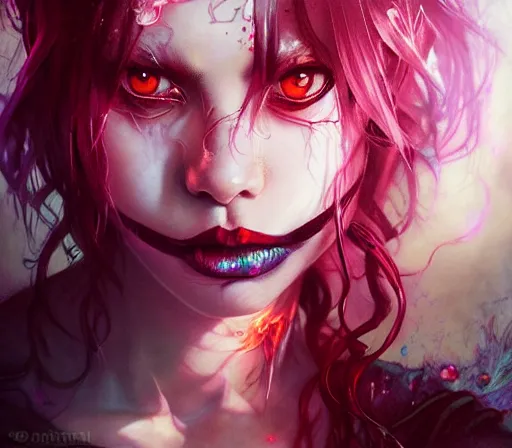 Prompt: a Demon Slayer FAN art portrait of Daki ,by Stanely Artgerm,Tom Bagshaw,arthur adams,Carne Griffiths,trending on DeviantArt,street art,face enhance,chillwave,maximalist,full of color,glittering