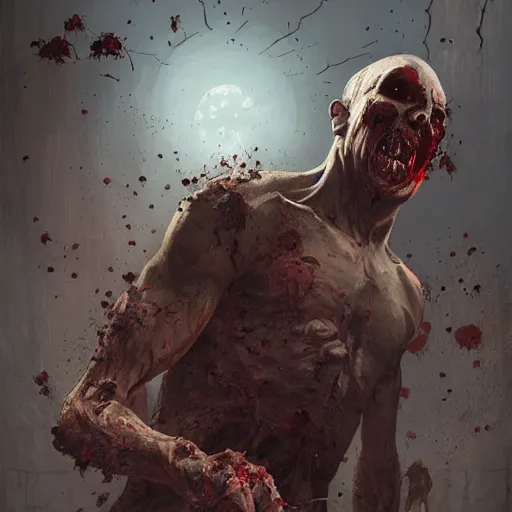 Image similar to zombie joe rogan geog darrow greg rutkowski