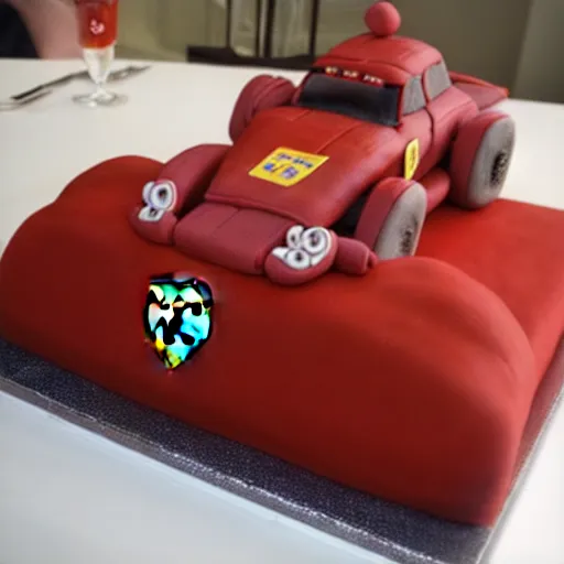 Image similar to ferrari made of cake