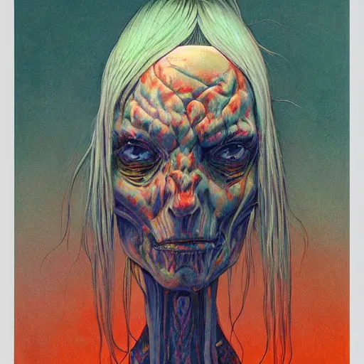 Prompt: original jean giraud art painting, pastel goth aesthetic, creepy kawaii, psychedelic, sabbas apterus