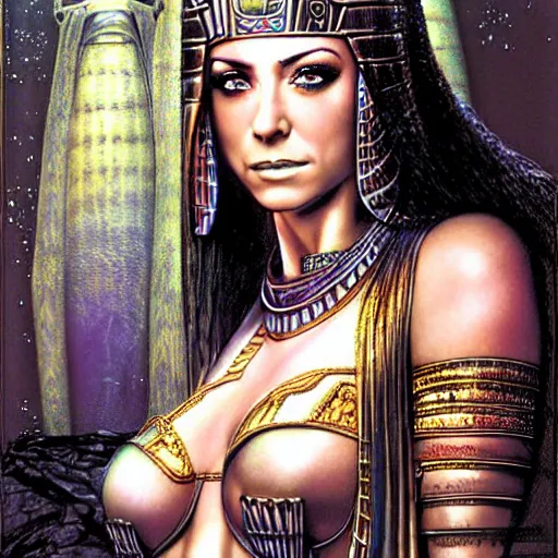 Prompt: alyson hannigan as egyptian princess by luis royo, wayne barlowe