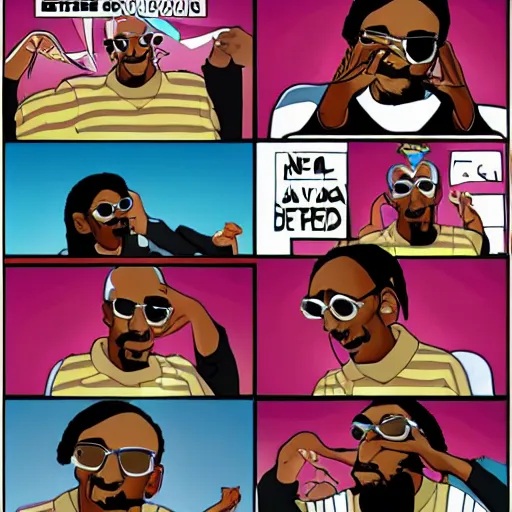 Image similar to snoop dogg dancing, in the style of aaron mcgruder