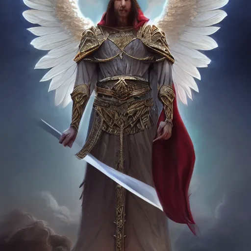 Prompt: A full body photograph of a biblical angel, portrait, fantasy, medieval, vivid colors, elegant, concept art, sharp focus, beautiful face, digital art, Hyper-realistic, 4K, Unreal Engine, Highly Detailed, HD, Dramatic Lighting by Brom, trending on Artstation