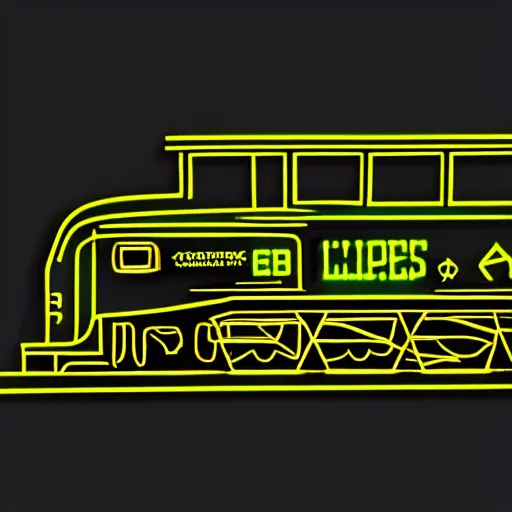 Prompt: glowing neon close - minded textured locomotive pattern, symmetrical