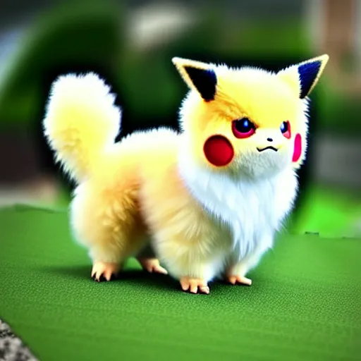 Image similar to real life Pokemon, cute!!!, fluffy!!!, ultra realistic!!!, golden hour, ultra detailed, sharp focus