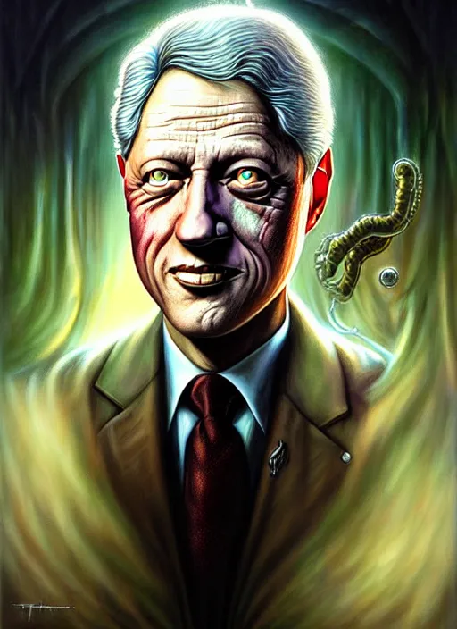 Image similar to lovecraft biopunk portrait of president bill clinton by tomasz alen kopera and peter mohrbacher