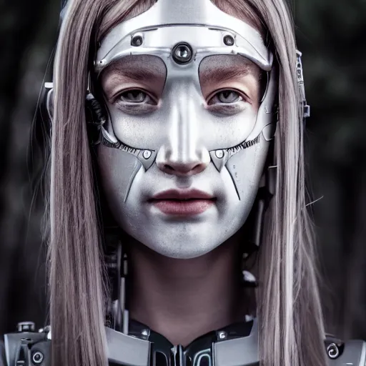 Image similar to A cyborg girl, Canon EOS R3, f/1.4, ISO 200, 1/160s, 8K, RAW, unedited, symmetrical balance, in-frame, clear face