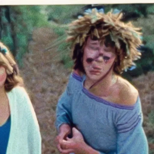 Image similar to vhs 1 9 8 0 s footage of a scene from the movie midsommar