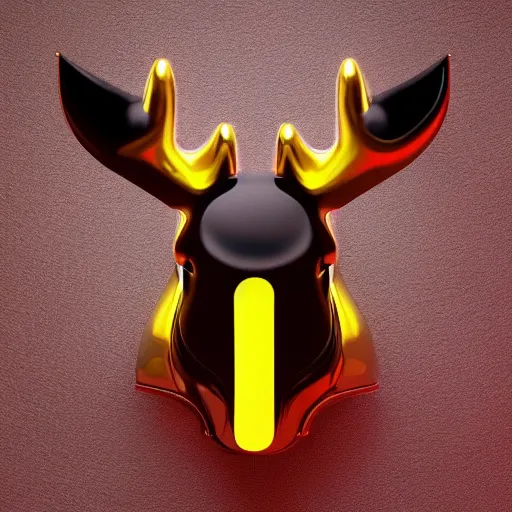 Image similar to chrome moose, glossy, metallic, neon, symmetrical, tribal patterns, realistic, unreal engine, octane, redshift, artstation, behance