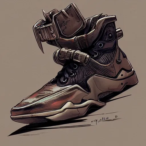 Prompt: hip - hop sneaker concept art, steampunk, sharp focus, illustration, concept art by tooth wu