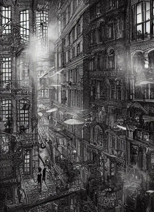 Image similar to Budapest, Beastars , Dynamic lighting, cinematic, extremely high detail, photo realistic, cinematic lighting, pen and ink, intricate line drawings, post processed, artstation, matte painting, style by Paru Itagaki