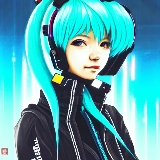 Image similar to high quality high detail 3 / 4 portrait of a hatsune miku as diesel punk character in an futuristic world, techwear, tristan eaton, victo ngai, artgerm, rhads, ross draws, hyperrealism, intricate detailed, alphonse mucha, pastel colors, vintage, artstation