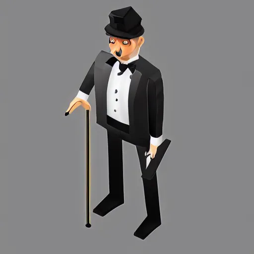 Image similar to an isometric portrait of a conductor, unreal engine, trending on artstation,