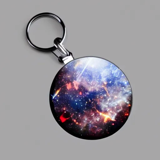 Prompt: Liminal space in outer space, keychain macrophotography