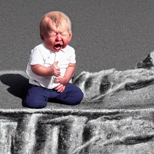 Image similar to donald trump as a crying baby