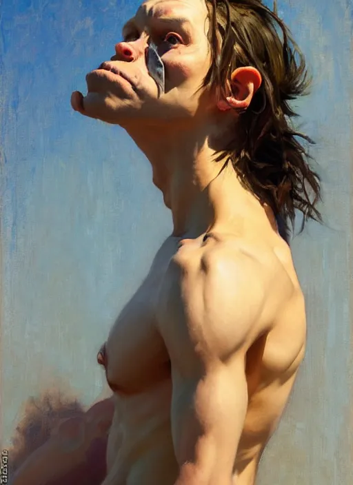 Prompt: portrait of a goblin pirate, countryside, calm, fantasy character portrait, dynamic pose, above view, sunny day, ocean background, artwork by Jeremy Lipkin and Giuseppe Dangelico Pino and Michael Garmash and Rob Rey, very coherent asymmetrical artwork, sharp edges, perfect face, simple form, 100mm