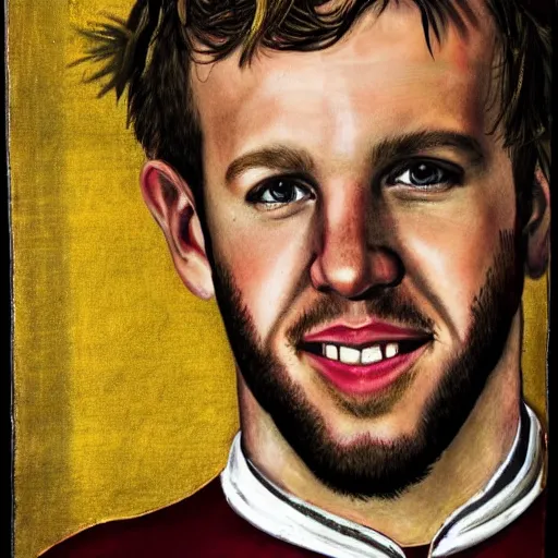 Image similar to Medieval portrait of Sebastian Vettel Formula 1 driver