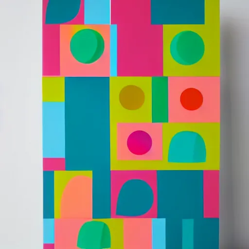 Prompt: hyper casual tower bright colors soft shapes minimalism