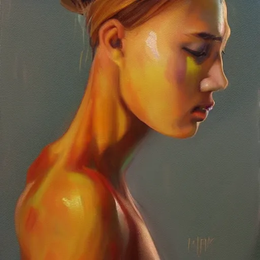 Prompt: apple head woman, oil painting, ultradetailed, artstation, ultradetailed pinterest,