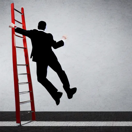 Image similar to a ladder attacking a businessman