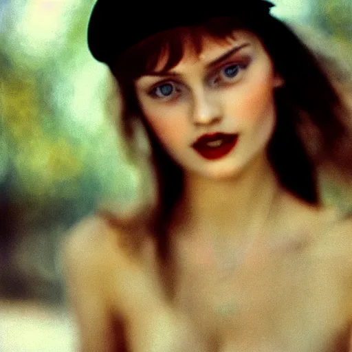 Prompt: pretty ukrainian woman i in the style in the style of andrei tarkovsky, 8 k, 1 9 8 4, close - up bokeh, gelios lens, color, noir by terry o'neill